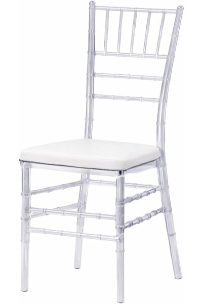 Biki Luxury clear acrylic chair with lightweight seat cushion, measuring 90x3...