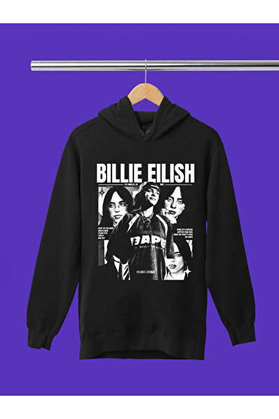 MAGORS سويت شيرت للأطفال بغطاء للرأس مطبوع عليه بيلي إيليش، مصنوع من 3 خيوط ب...