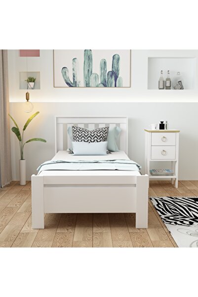 Betroya 2 Set Yatak Odası Takımı Beyaz Optima Karyola Cevher Komodin