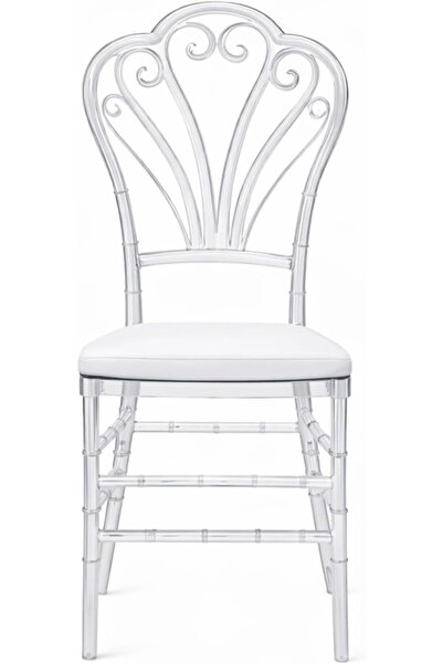 Biki Modern transparent acrylic chair with comfortable cushion, measuring 37*...