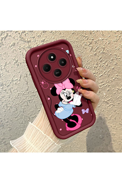 ucuc غطاء حماية من السيليكون الأحمر المقاوم للصدمات لهاتف Redmi 14C 4G مع حما...