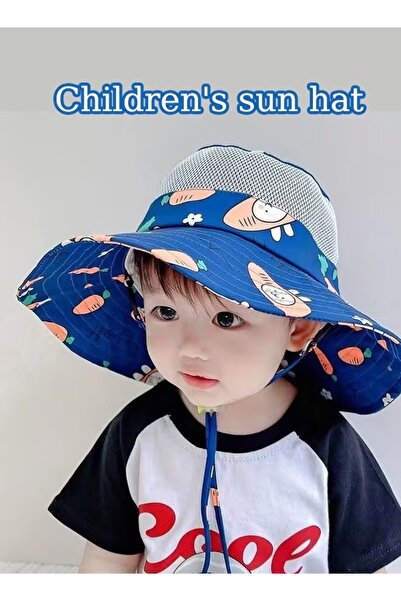 Generic Children's Sunscreen Hat Sun Hat UV-Blocking Cap Children's Bucket Ha...