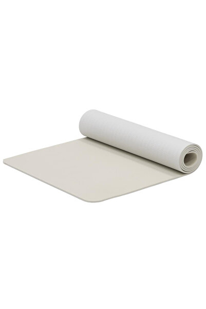 SERSIMO Non-slip TPE fitness mat, 183x61x1 cm, with carrying strap, beige