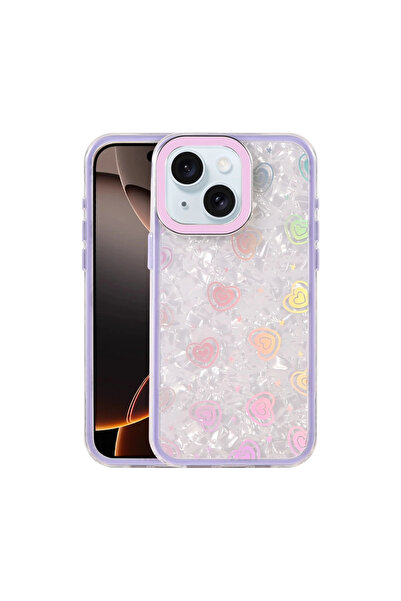 eco port غطاء آيفون 15 لومي منقوش - بنفسجي