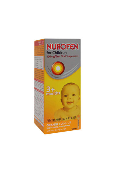 NUROFEN مسكن للحرارة ومسكن للألم للأطفال من عمر 3 أشهر فما فوق، بنكهة البرتقا...