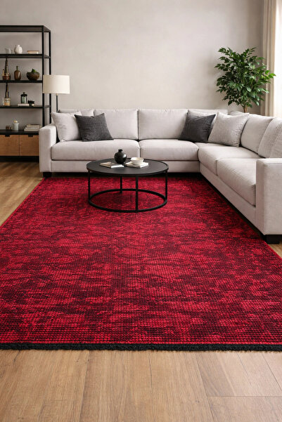 Hoomrugs Hoom Rugs Vintage VTG 115 Bordo Dekoratif Yıkanabilir Kilim