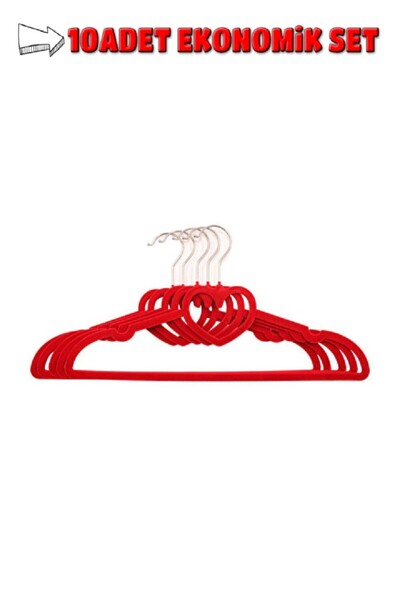 Kapris 10 високоякісних оксамитових вішалок для штанів/суконь, червоного коль...