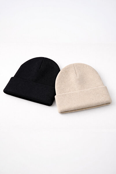 BLACK DEER Pachet de 2 berete unisex țesute pentru iarnă, cu textură moale, ț...