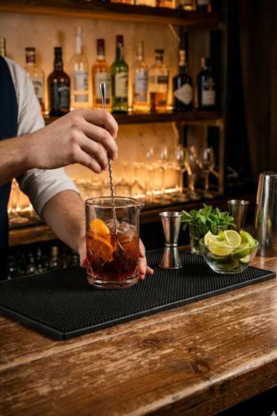 Fhilli Mate - Bar Matı Silikon Kaydırmaz Bartender Servis Matı 29,5 x 44 cm