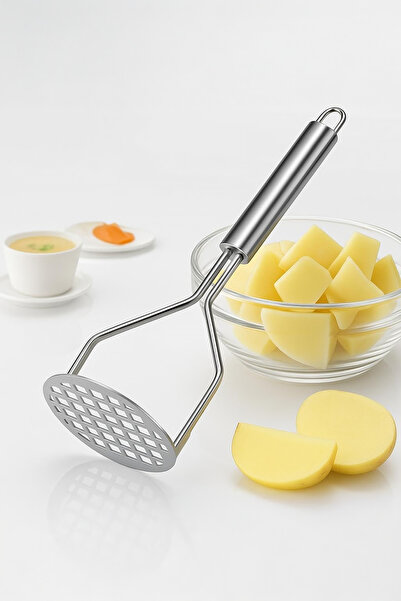 NOYİSKA Paslanmaz Çelik Patates Püre Ezici Dayanıklı Yapı Ergonomik Sap Kolay...
