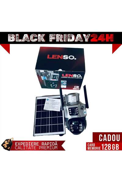 NO BRAND Camera Supraveghere LENSO 4G Dubla + CARD 128 GB