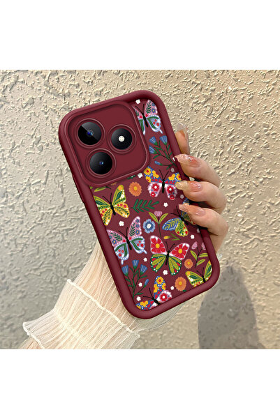 ucuc حافظة Realme Note 50 متوافقة مع السيليكون الأحمر الداكن المقاوم للصدمات ...