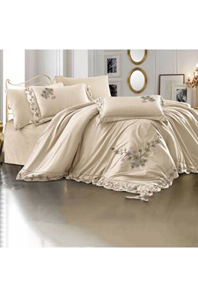 Pazar Home Bedding مفرش نفرين مطرز من 6 قطع فيقاس بازار هوم 260*240سم بحشوة م...