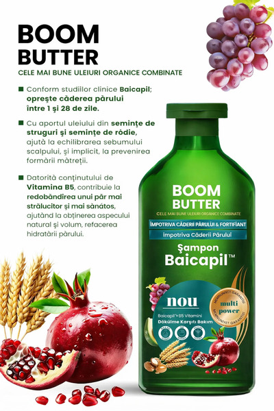 PROCSIN Anti-hair loss and repairing shampoo, 2% Baicapil, 400 ml Boom Butter