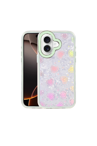 eco port غطاء آيفون 16 لومي منقوش - أخضر