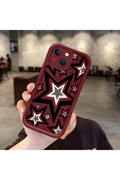 ucuc حافظة حماية من السيليكون باللون الأحمر الداكن متوافقة مع هاتف iPhone 15 ...