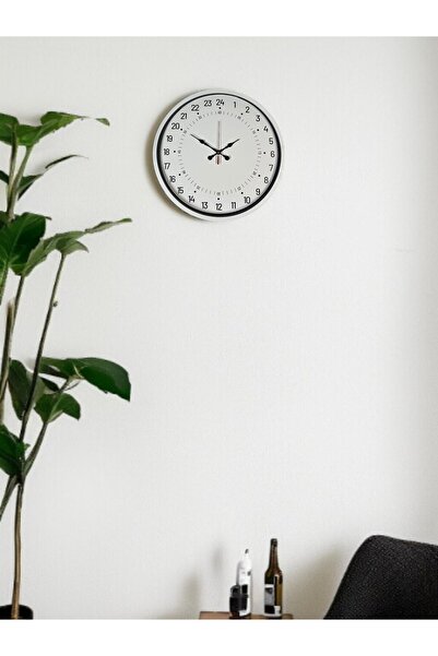 Leyaton 36 cm White Special Design Wall Clock with 24-Hour Display Lwlhm-Rsyt34