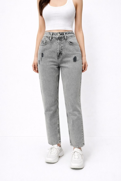 CARLA MARA Gray Stonewashed Jean
