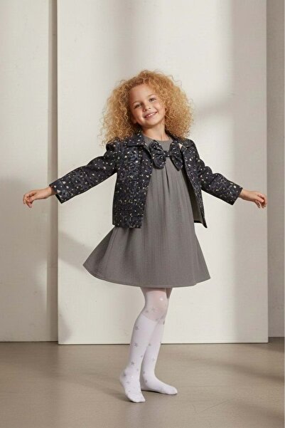 Mnk Baby&Kids Комплект костюм за момичета с сако M00794 СИВ