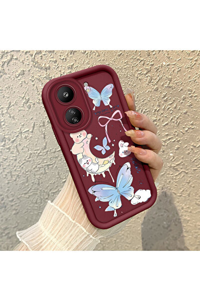 ucuc حافظة بوكو سي 65 متوافقة مع السيليكون الأحمر الداكن المقاوم للصدمات مع ح...