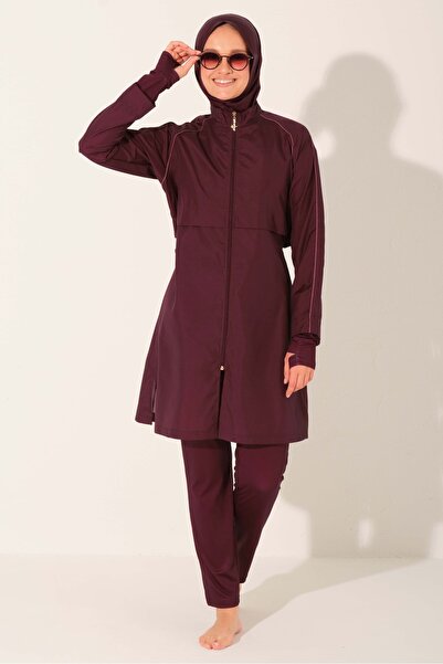 ALFASA Hair Braid Detail Crop Look Hijab Swimsuit - Alf26355