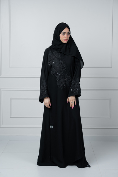 LAVİNİA Lavinia women's wrap abaya, quarter-circle internet fabric