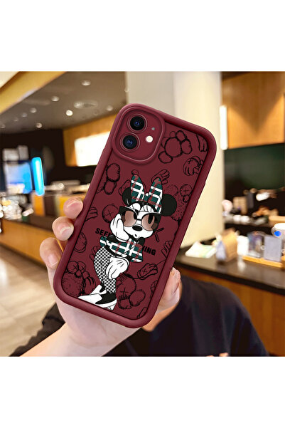 ucuc حافظة ميكي متوافقة مع هاتف آيفون 11 مصنوعة من السيليكون الأحمر المقاوم ل...