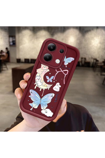 ucuc حافظة حماية من السيليكون باللون الأحمر الداكن متوافقة مع هاتف Redmi Note...