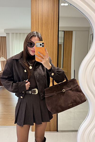 Gizem Ecemiş Aries Kahve Vatkalı Ceket