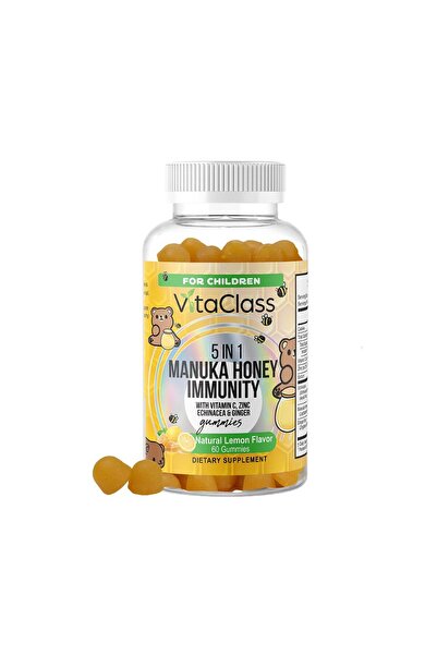 VitaClass 5 in 1 Manuka Honey Immunity Children Natural Lemon Gummies, 60 Pieces