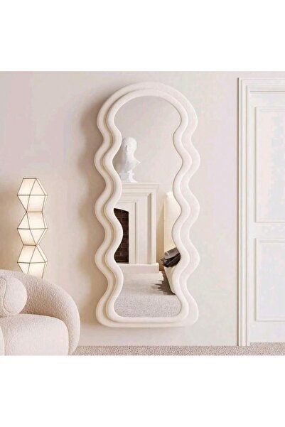 Mtanvxay Framed Full Length Mirror Cream White Double Layered for Home Dorm D...