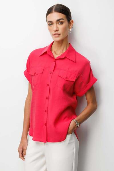 Ekol Kapak Cepli Kısa Kollu Gömlek