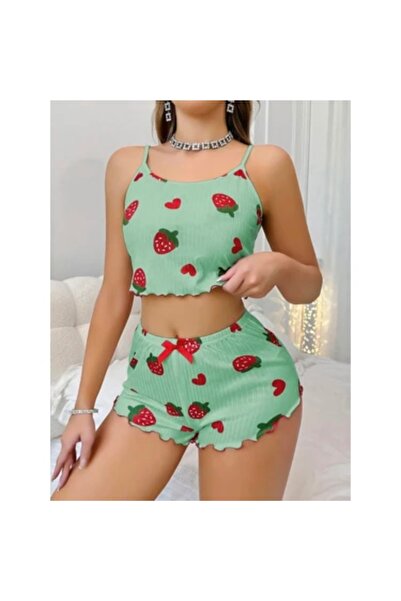 Redsaks Strawberry Patterned Shorts Pajama Set