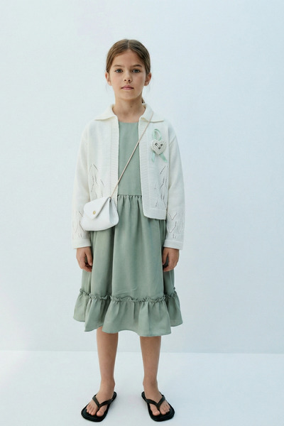 FESSHERA KİDS Κοριτσίστικο Φόρεμα, Ζακέτα και Τσάντα, Σετ 3 τεμαχίων