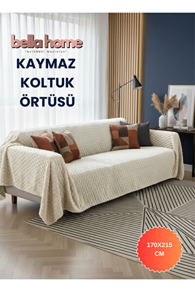 Bella Home Dotlu Kaymaz Koltuk Örtüsü | 175x215 cm | Kaydırmaz Taban | Dayanı...