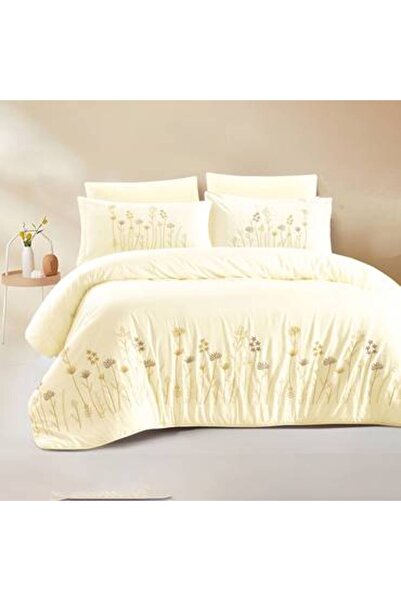 Pazar Home Bedding مفرش نفرين مطرز من 6 قطع نيكول بازار هوم260*240سم بحشوة مخيطة