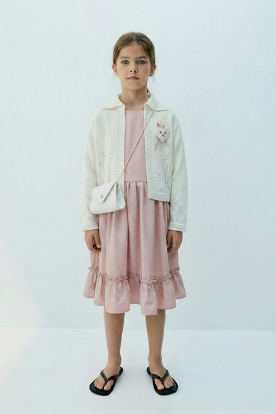 FESSHERA KİDS Κοριτσίστικο Φόρεμα, Ζακέτα και Τσάντα, Σετ 3 τεμαχίων