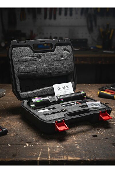 Q-MAX El Feneri 13000 Lümen 25600 Mah Uzun Menzilli Ayarlanabilir
