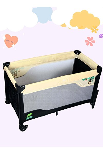 Mas سرير أطفال قابل للطي 2 في 1 مع حظيرة لعب وناموسية