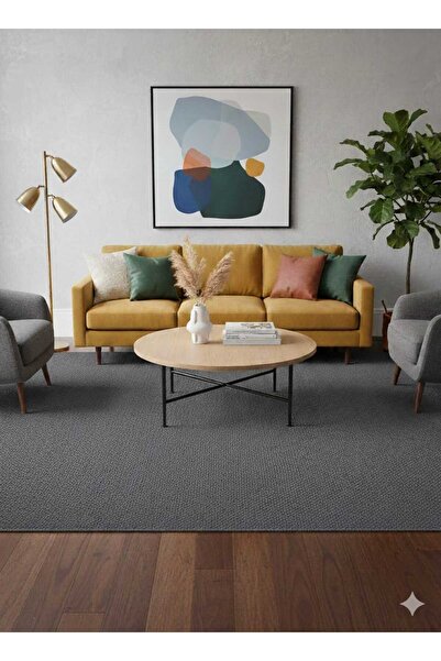 HALI HANEM HOME ANTRASİT Kaymaz Taban Modern Tasarım Özel Ölçü Salon Oturma O...