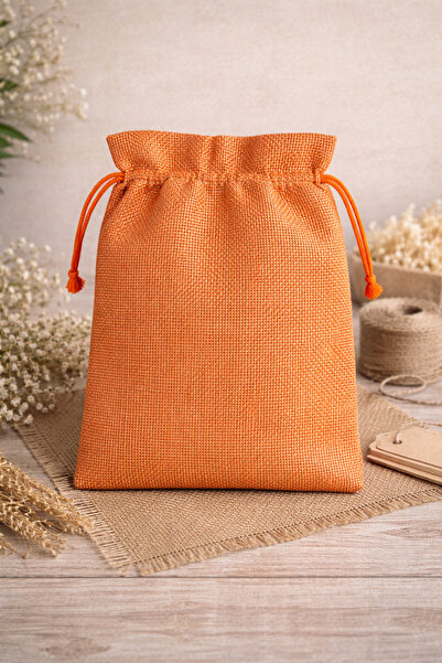 Josellini 18x24 cm Doğal Jüt Kese – Takı, Broş ve Hediye Kesesi 5'li