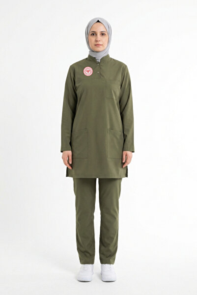 Pratik Medikal Pharmacist Uniform Lycra Scrubs Hijab Suit Grasshopper New Reg...