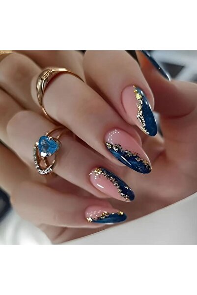 GÜLCAN GÜN AKSESUAR 24 LÜ NAİL ART BADEM MODEL SİMLİ TIRNAK SETİ