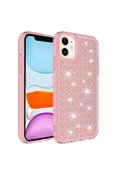 Giz Story حافظة GZST Snow بتصميم لامع متوافق مع هاتف iPhone 11 - وردي