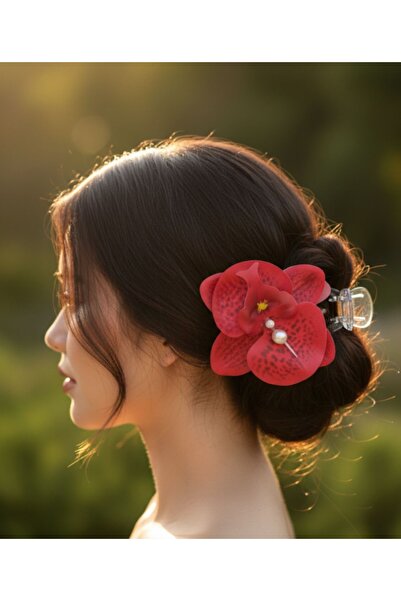 SOFT Двосторонній орхідеєвий квітковий шпилька з затискачем і перлами