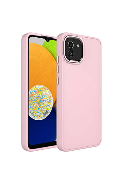 Giz Story غطاء سيليكون GZST Luna لهاتف Galaxy A03 مع إطار معدني وتصميم أزرار ...