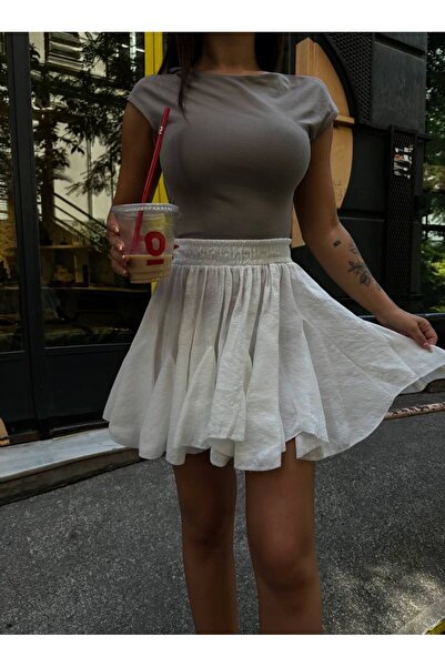 LB Laluna Butik Women's Pleated Skirt with Elastic Waist