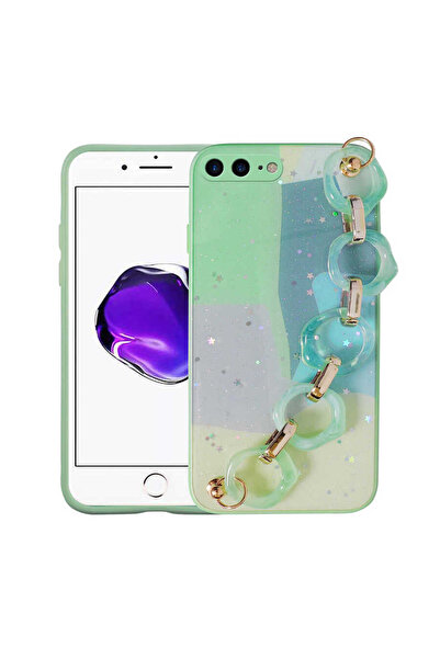 Giz Story iPhone 8 Plus Case with Silver Pattern and Hand Strap Holder Gzst E...