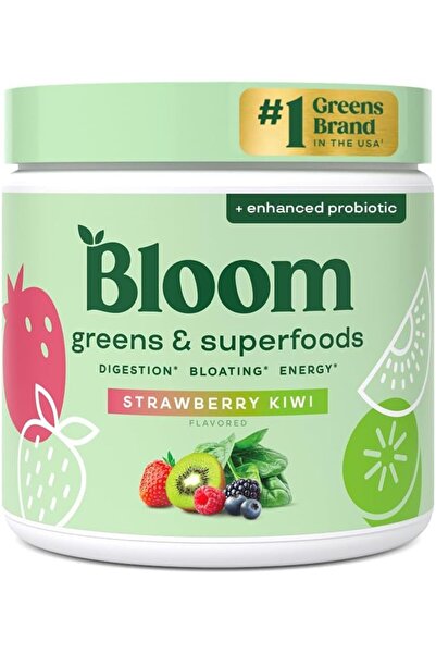 Bloom Nutrition خضراوات وأطعمة فائقة - فراولة وكيوي - 30 حصة