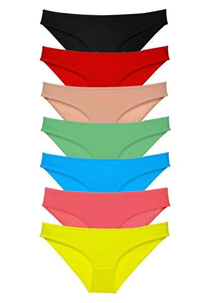 Mestore 7 Pieces Super Eco Set Lycra Women's Slip Panties Multi Color